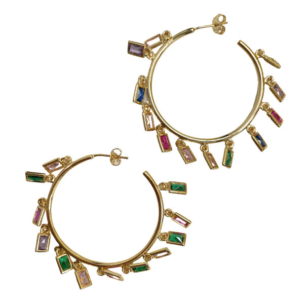 Buy Fida Gold-Plated Multicolored Meenakari Hoop Earrings Online At Best  Price @ Tata CLiQ